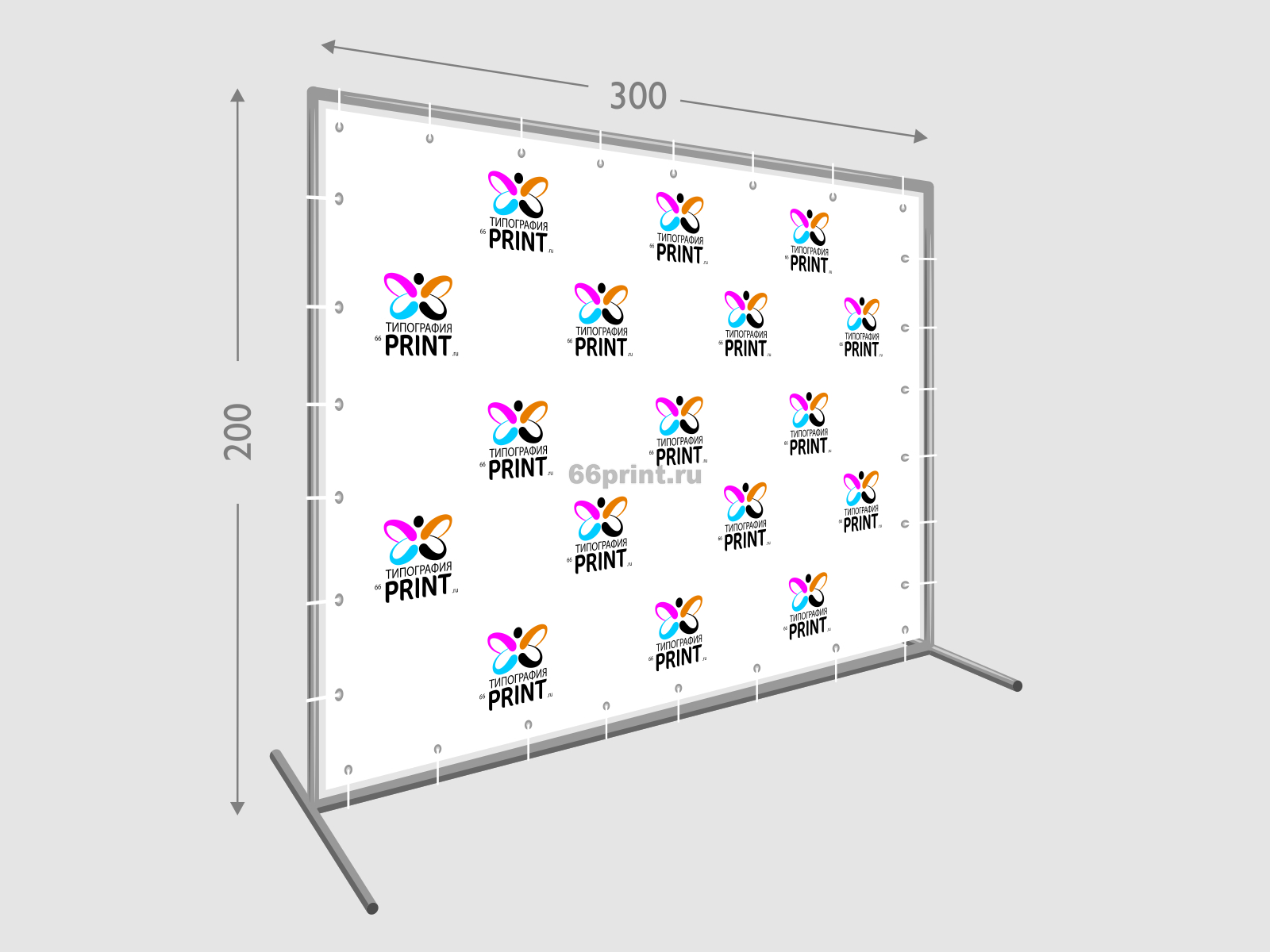 Пресс волл 200х300 см. (конструкция + баннер с печатью 720 dpi) –  типография в Краснотурьинске